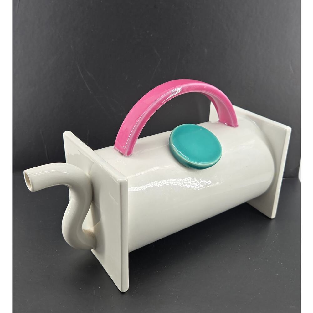 Vtg 80s Marco Zanini Hollywood Post Modern Teapot Art Bitossi Italy Flavia